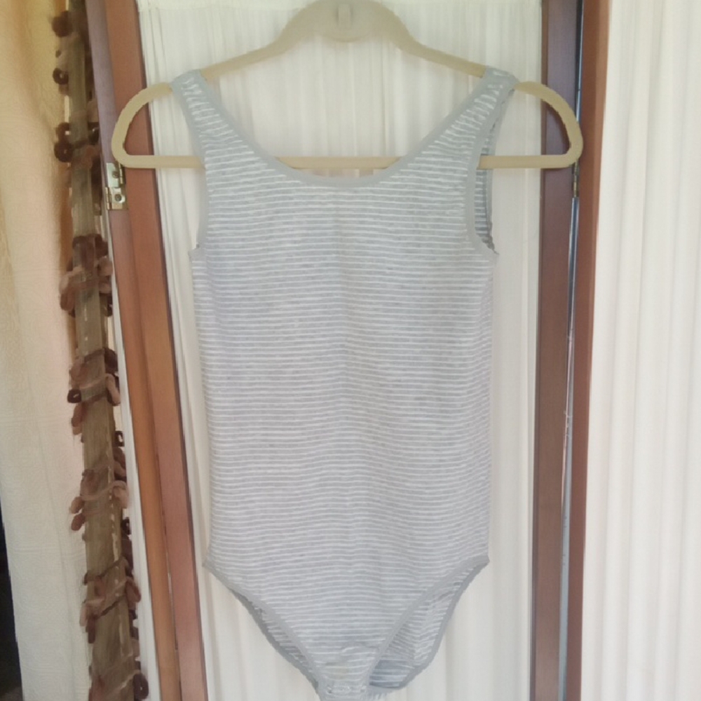 Striped Gray Shapewear Bodysuit
